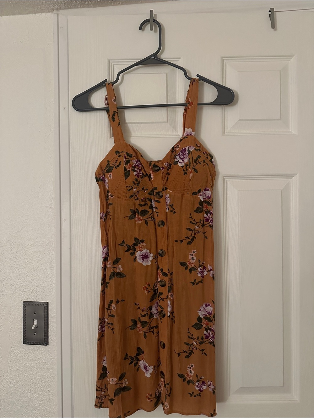 American Eagle Outfitters Rust Floral Mini Dress